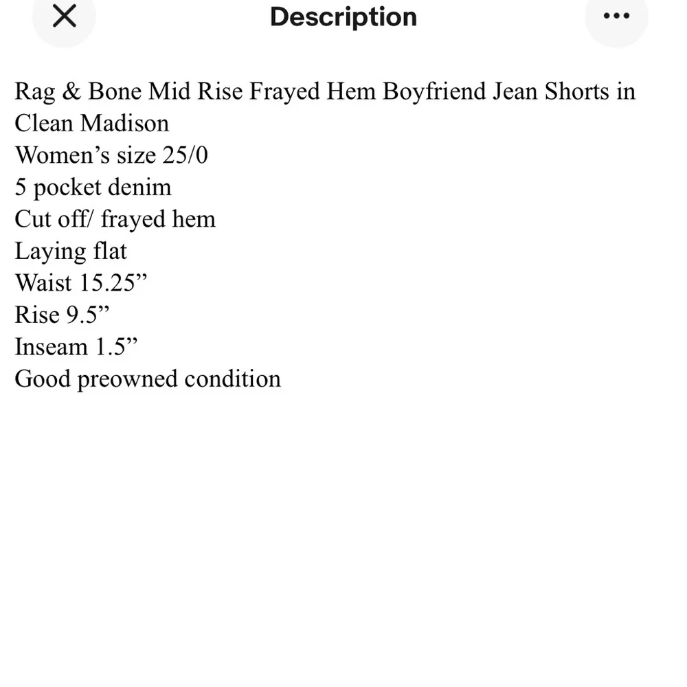 Rag & Bone Mid‎ Rise Frayed Hem Boyfriend Jean Shorts in Clean Madison 24
